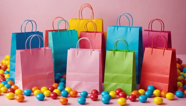 Pochettes cadeaux colorées "pastilles" : l'élégance en boutique